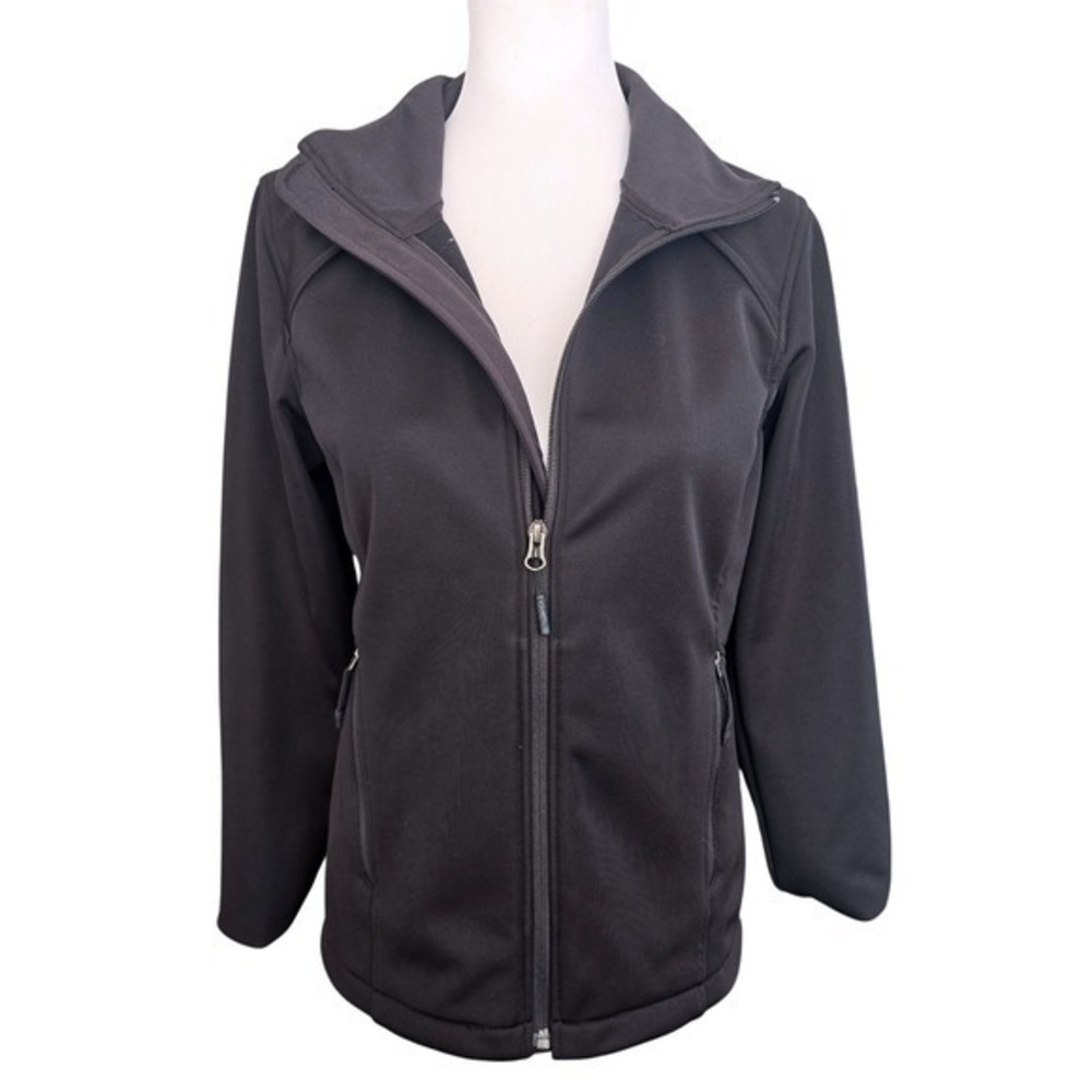 The North Face Womens Softshell Jacket Black Full Zip Hoodie Sz‎ M